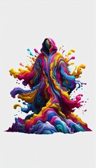 Abstract Colorful Figure in a Liquid Splash