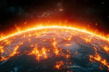 Astronauts Perspective of a Fiery Earth from Orbit