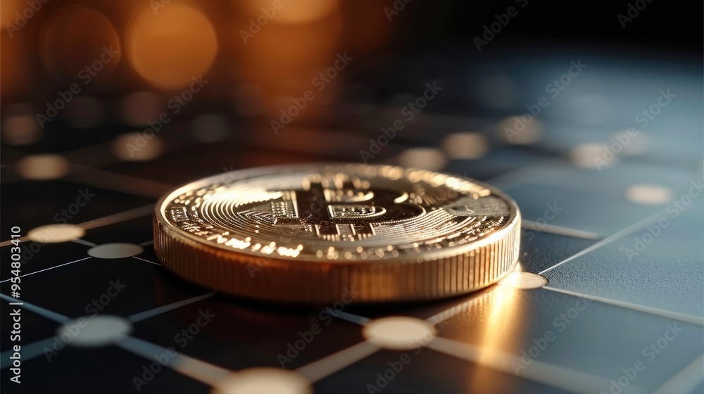 Aufkleber A simple coin image and rising graph symbolizing accumulating profits. Generative AI.