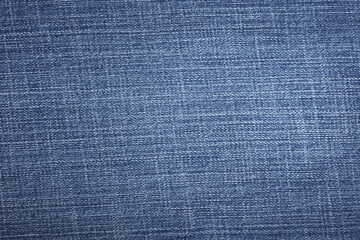 Texture of blue jeans fabric close up