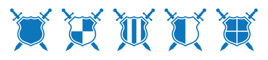 Fototapeta premium Shield and swords Icon, vector Illustration
