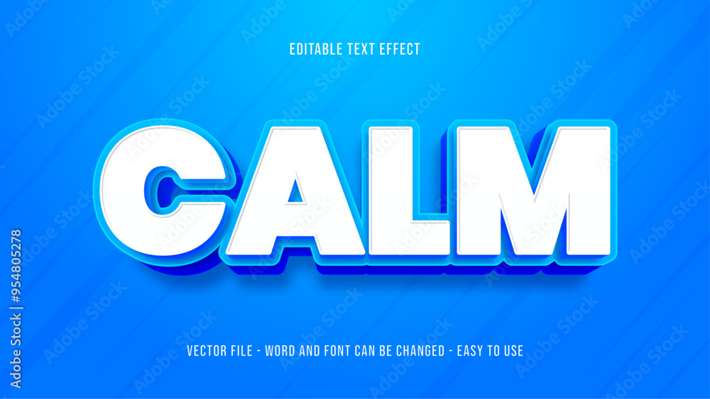 Poster calm editable text effect, clear text style effect