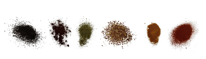 combinations of different spices together, close-up macro shots