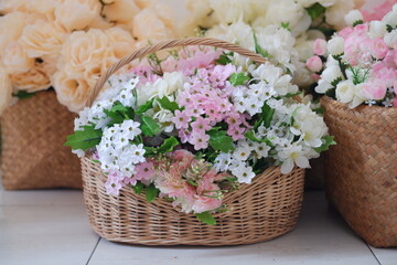 A Basket of Blossoms: Floral Elegance in Full Bloom