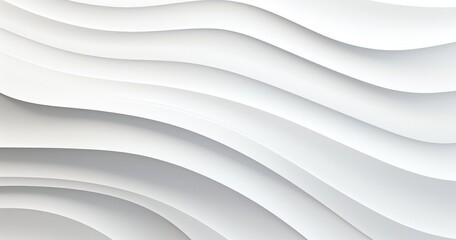 Fototapeta premium A smooth, abstract design featuring layered, wavy white patterns creating a sense of depth and modernity.