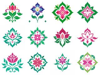 A set of Floral ornament logo and icon designs, Floral ornament bundle