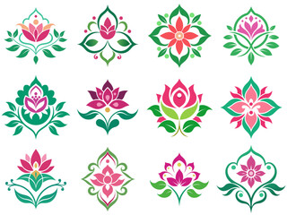 A set of Floral ornament logo and icon designs, Floral ornament bundle