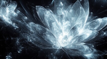 Abstract Ice Flower with Fractal Detail