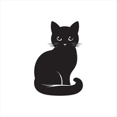 silhouette of a cat on a white background
