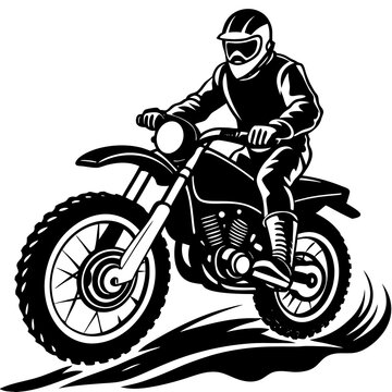 recommend clip art: A bike rider riding motorcycle vector art coloring page silhouette