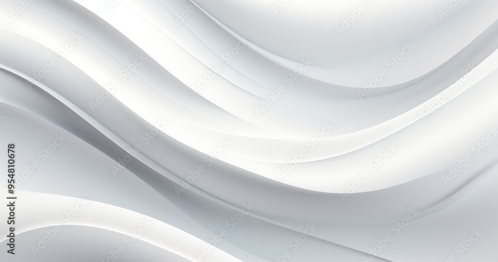 Aufkleber a smooth, flowing abstract design in shades of white, creating a serene and modern visual effect.