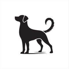 Dog silhouette vector with white background