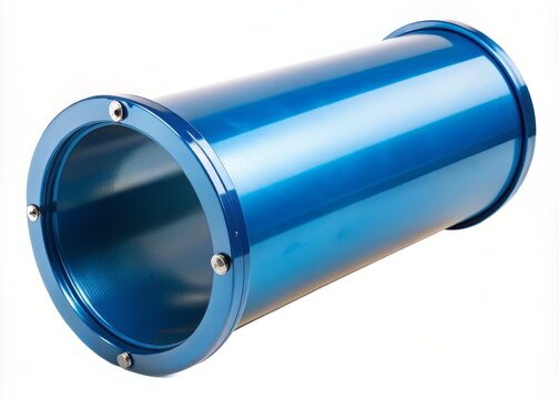 * A bogenhanf cylindrica with a striking steel blue hue and cylindrical shape is isolated on a pristine white background.