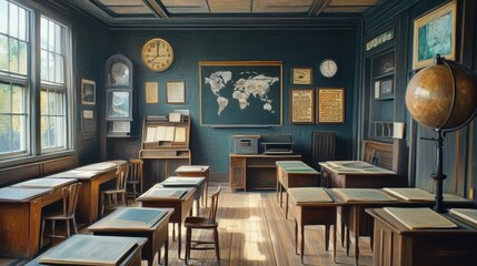 Obraz premium Nostalgic Schoolhouse: A Glimpse into the Past