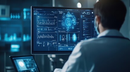 Fototapeta premium Futuristic Data Visualization in Medical Technology