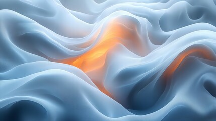 Fototapeta premium Minimalistic abstract background with waving flowing curves and folds in various shades of blue, perfect for modern design projects, new beautiful stock image illustration AI
