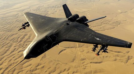 futuristic fighter military drone high technology concept