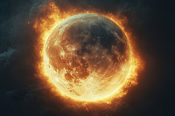 Stunning Digital Art of a Moon Catastrophe