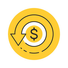 Money exchange circular arrow icon. Swap money, exchange money editable stroke vector icon. 