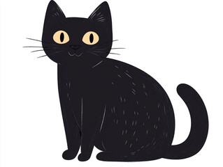 Obraz premium an illustration of a black cat for halloween