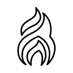 Obraz premium Fire, flame, power icon in thin line style vector illustration graphic design