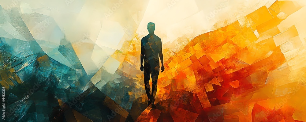 Poster Create an abstract composition of shapes that represent choices