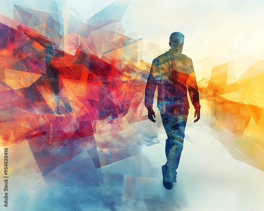 Aufkleber Create an abstract image of shapes representing choices