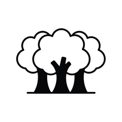 trees glyph icon with white background vector stock illustration