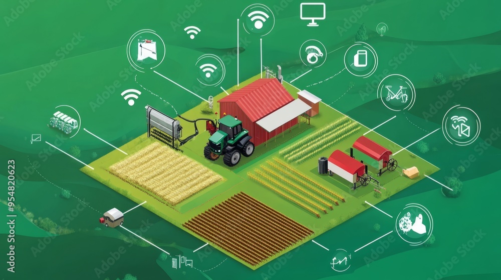 Poster revolutionizing agriculture with smart farms using wireless control in the internet of things