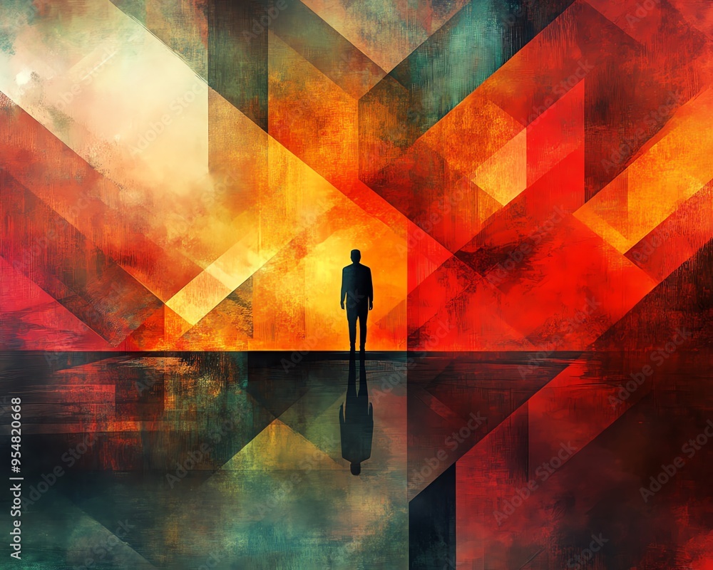 Poster Create an abstract image of shapes representing choices