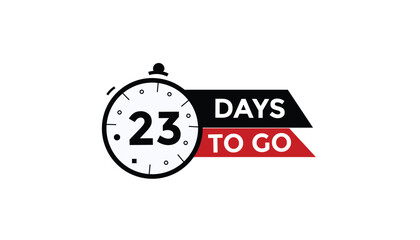 23 days to go Countdown number banner templates. time icon. Vector Illustration 
