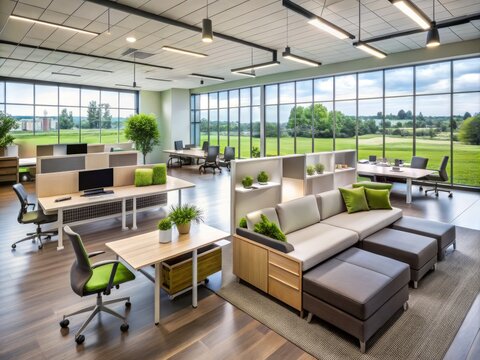 Innovative office furniture styles await in Markham, Ontario's well-lit source showroom, offering a vast selection of