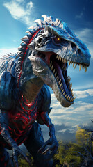 Dinosaur reappeared in the future world, huge body