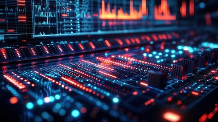 Fototapeta premium Visualized Music Education Sonic Patterns Forming Digital Imagery