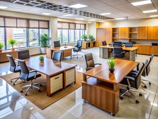 Modern office furniture is showcased in a vast showroom in Kampala, featuring sleek designs and cutting-edge technology