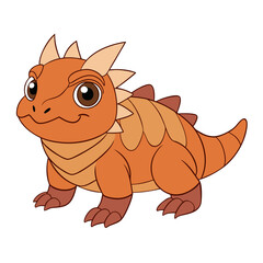 Horned lizards full body high detail vector illustration on white background.