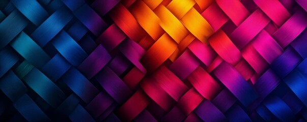 Fototapeta premium Bright gradient with woven patterns, abstract backdrop, colorful and intricate