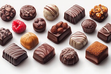 An assortment of chocolates in various shapes and sizes. Generative AI