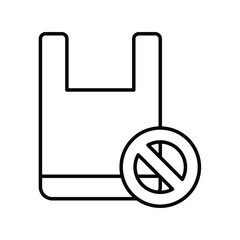 no plastic use line icon with white background vector stock illustration