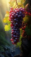 Fototapeta premium vineyard, dive into a cluster of ripe grapes