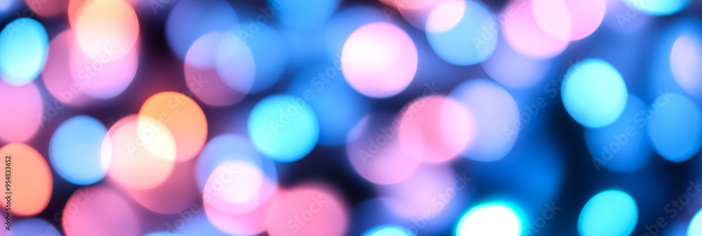 Poster abstract background with delicate pastel blur bokeh lights softly fading into a misty serene haze