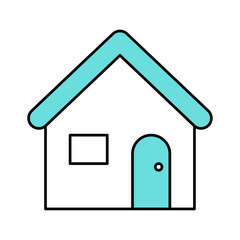 一軒家のシンプルなベクターアイコンイラスト