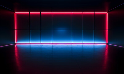 Colorful Neon Corridor Reflecting Futuristic Glow and Radiant Light
