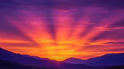 Fototapeta premium sunset with vibrant orange and purple hues in the sky