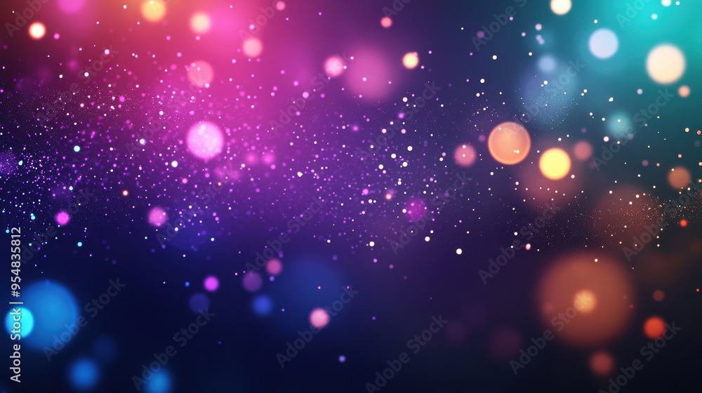 Poster 2d particle effect animation with vibrant, cascading sparkles and flickers, a lively and energetic b