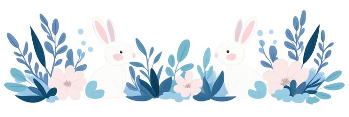 Back view of the Easter rabbit silhouette with striped carrots.