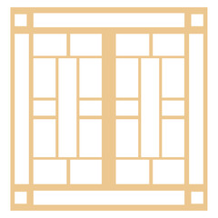 アジアン風の窓枠や家具に使われる文様・装飾のイラスト素材　ベクター