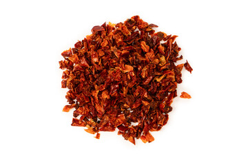 Dried tomatoes isolated on a white background.