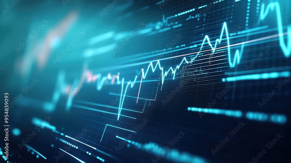 Poster a 2d loop of animated charts and graphs showing fluctuating medical data, with dynamic transitions a