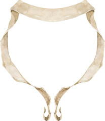 Watercolor Ribbon Banner Wedding Crest. Pink Pastel Bow 